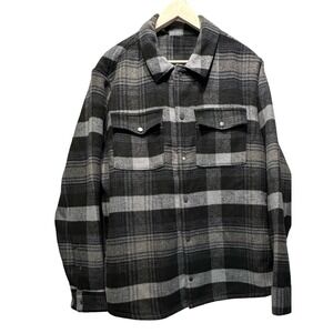 VRST Mens XL Plaid Wool‎ Blend Flannel Shirt Jacket Button Up Long Sleeve Warm